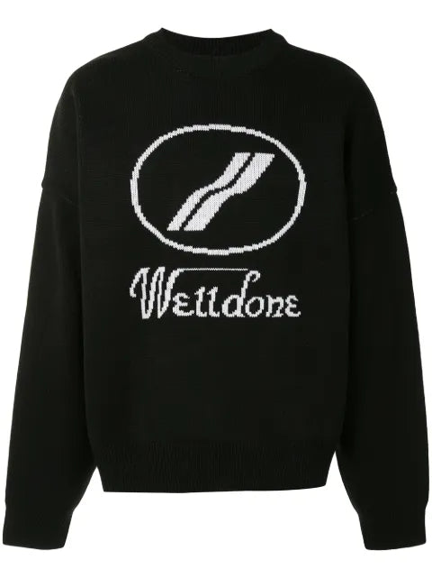 We11done logo intarsia jumper