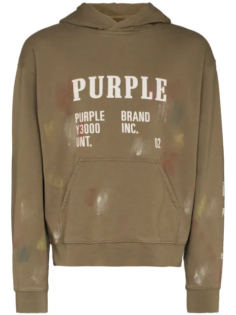 Purple Brand logo-print long-sleeve hoodie