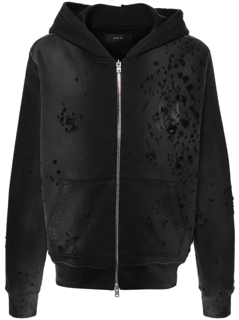 AMIRI Core ripped zip-up hoodie