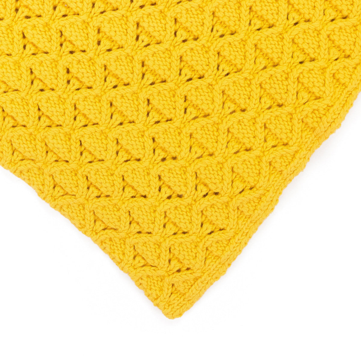 YELLOW EYELET KNIT SCARF