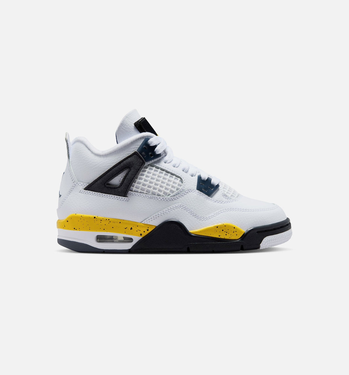 Air Jordan 4 Retro "Rare Air Tour Yellow" Big Kids' Shoe – White/Dark Blue Grey/Black/Tour Yellow