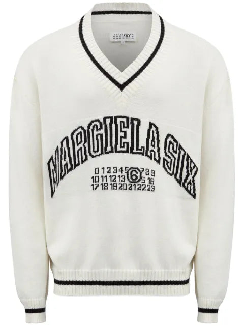 MM6 Maison Margiela numbers-motif jumper