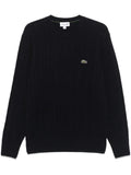 Lacoste cable-knit wool crew neck sweater
