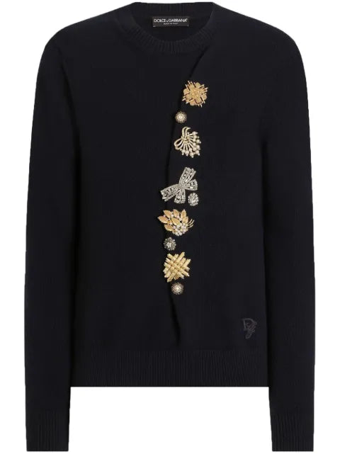 Dolce & Gabbana brooch-detail jumper
