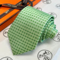 Hermes Style Men's Micro H Jacquard Silk Tie