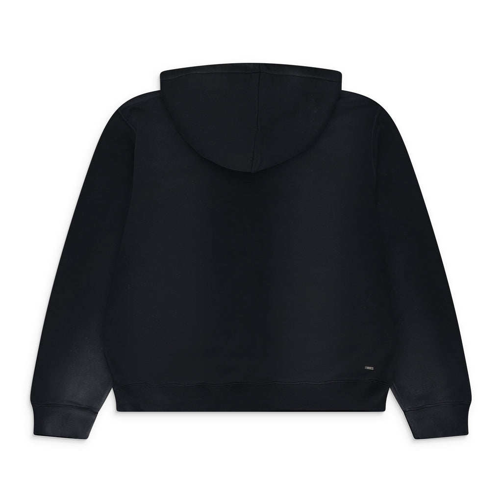 Faded Black Amiri Track Patch-Embellished Hoodie