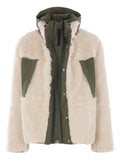 sacai fleece-paneled hooded jacket