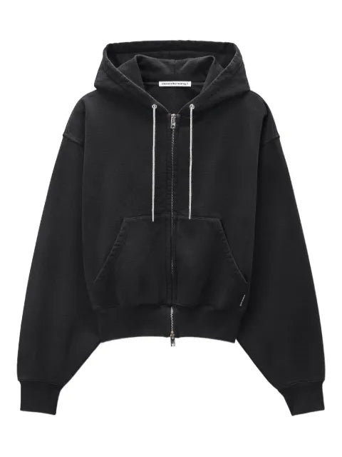 Alexander Wang rhinestone-drawcord zip-up hoodie