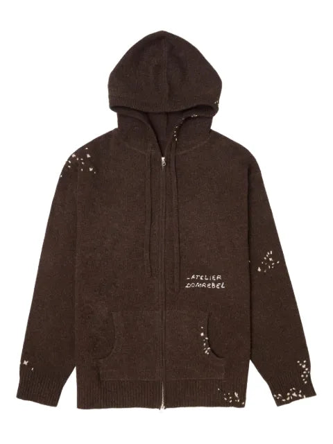 DOMREBEL embroidered zip-up hoodie