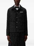 Thom Browne satin ribbon tweed fray edge utility jacket