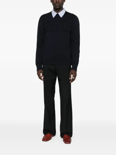 Gucci knit cotton wool jumper with intarsia