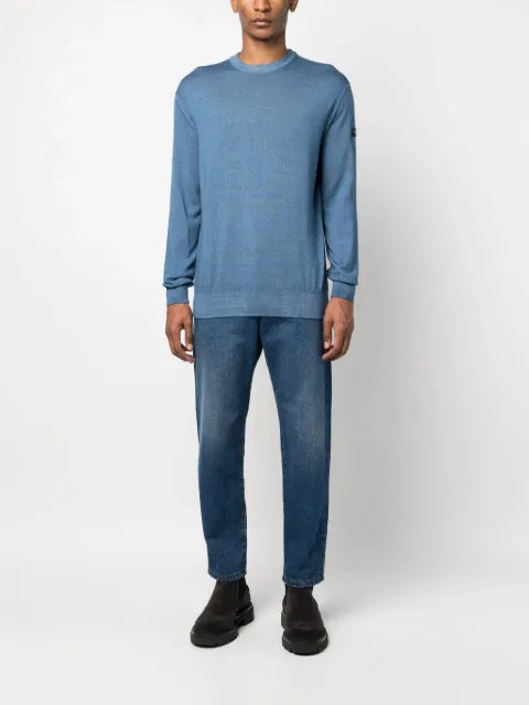 Paul & Shark logo-patch fine-knit jumper