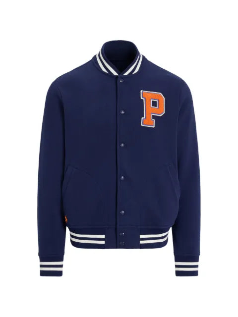 Polo Ralph Lauren logo-patch striped-trim bomber jacket