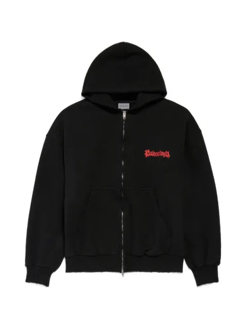 Balenciaga salon de couture regular fit zip-up hoodie