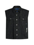 Karl Lagerfeld Jeans pinstripe denim gilet