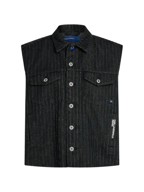 Karl Lagerfeld Jeans pinstripe denim gilet