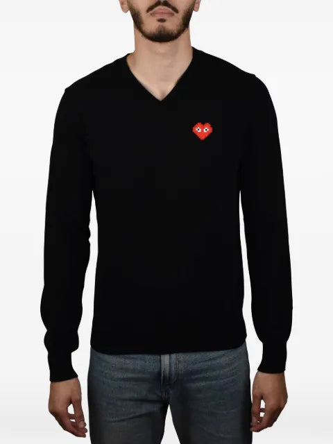 Comme Des Garçons Play V-neck heart sweater