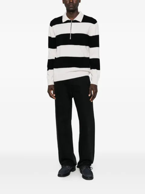 ALPHA STUDIO striped quarter-zip sweater