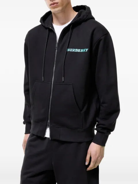 Burberry heritage-logo cotton zip hoodie