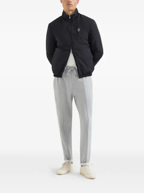Brunello Cucinelli bonded-nylon reversible outerwear jacket with logo