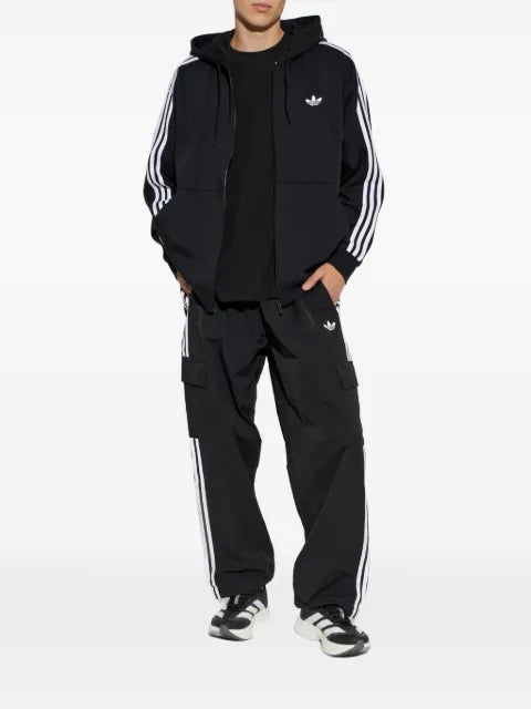 adidas three-stripe zip-up hoodie