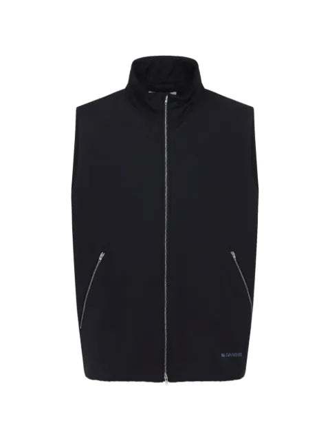 Jil Sander logo-print funnel-neck gilet
