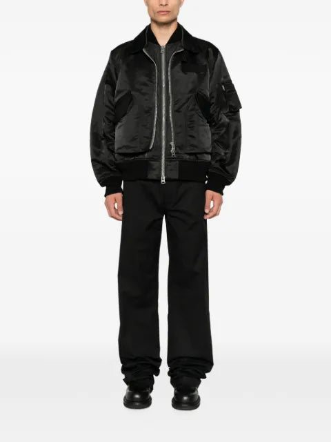 sacai long-sleeve zip-fastening jacket