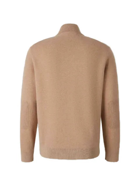 Canali zip-up elbow-patch sweater