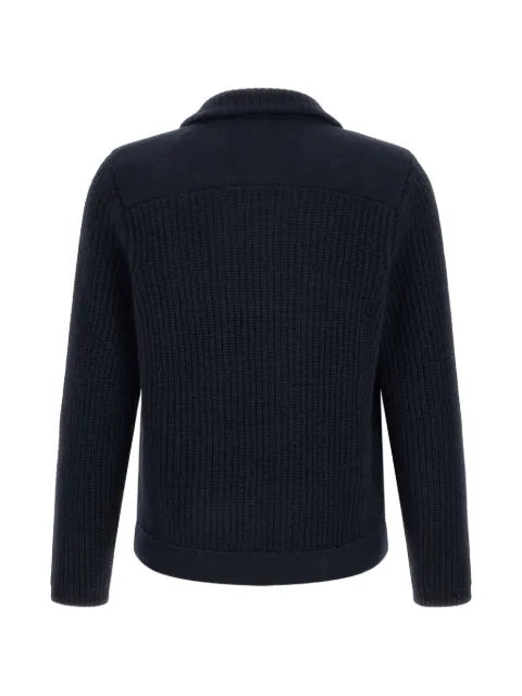Brunello Cucinelli cashmere half English rib mariner cardigan