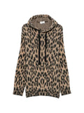 Laneus leopard-print drawstring hoodie