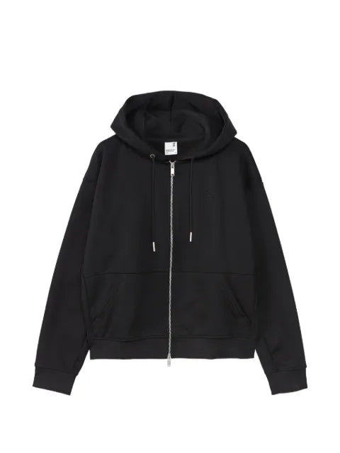 On  zip-up drawstring hoodie