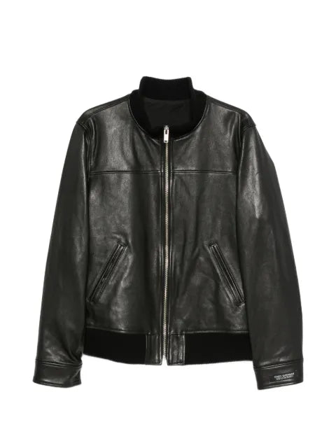 Undercover X Cindy Sherman graphic-print leather jacket