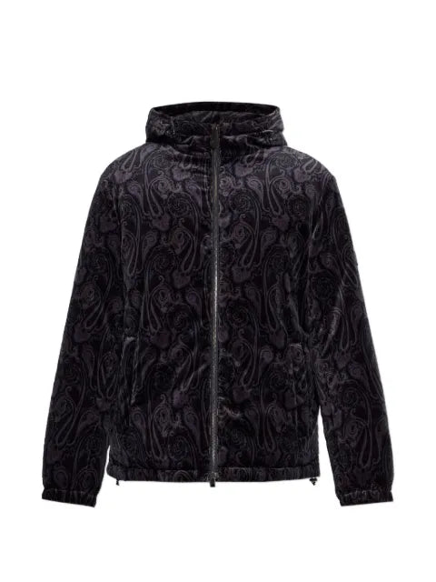 ETRO cotton velvet down jacket with paisley motif