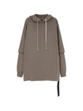 Rick Owens DRKSHDW layered-sleeve drawstring hoodie