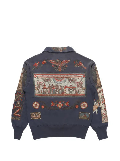 Samuel Zelig Folk embroidered quarter-zip sweatshirt