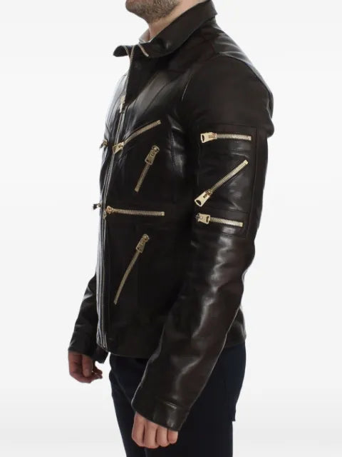 Dolce & Gabbana multi-zip leather jacket