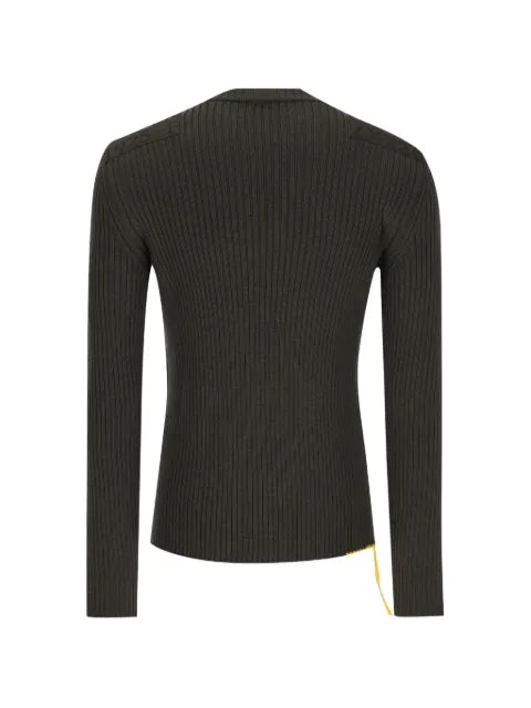 FENDI ribbed-knit shoulder-patch sweater