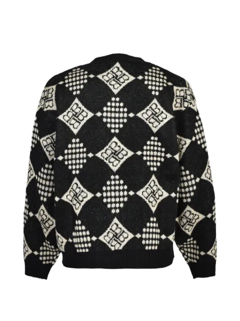 BREATH diamond-knit geometric-pattern cardigan