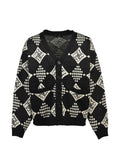 BREATH diamond-knit geometric-pattern cardigan
