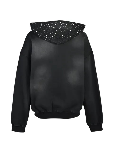 BREATH rhinestone-embellished faded hoodie