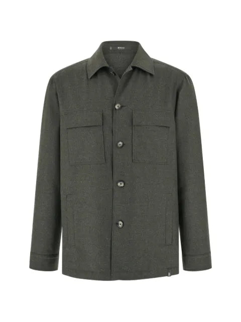 Boggi Milano shacket in wool flannel