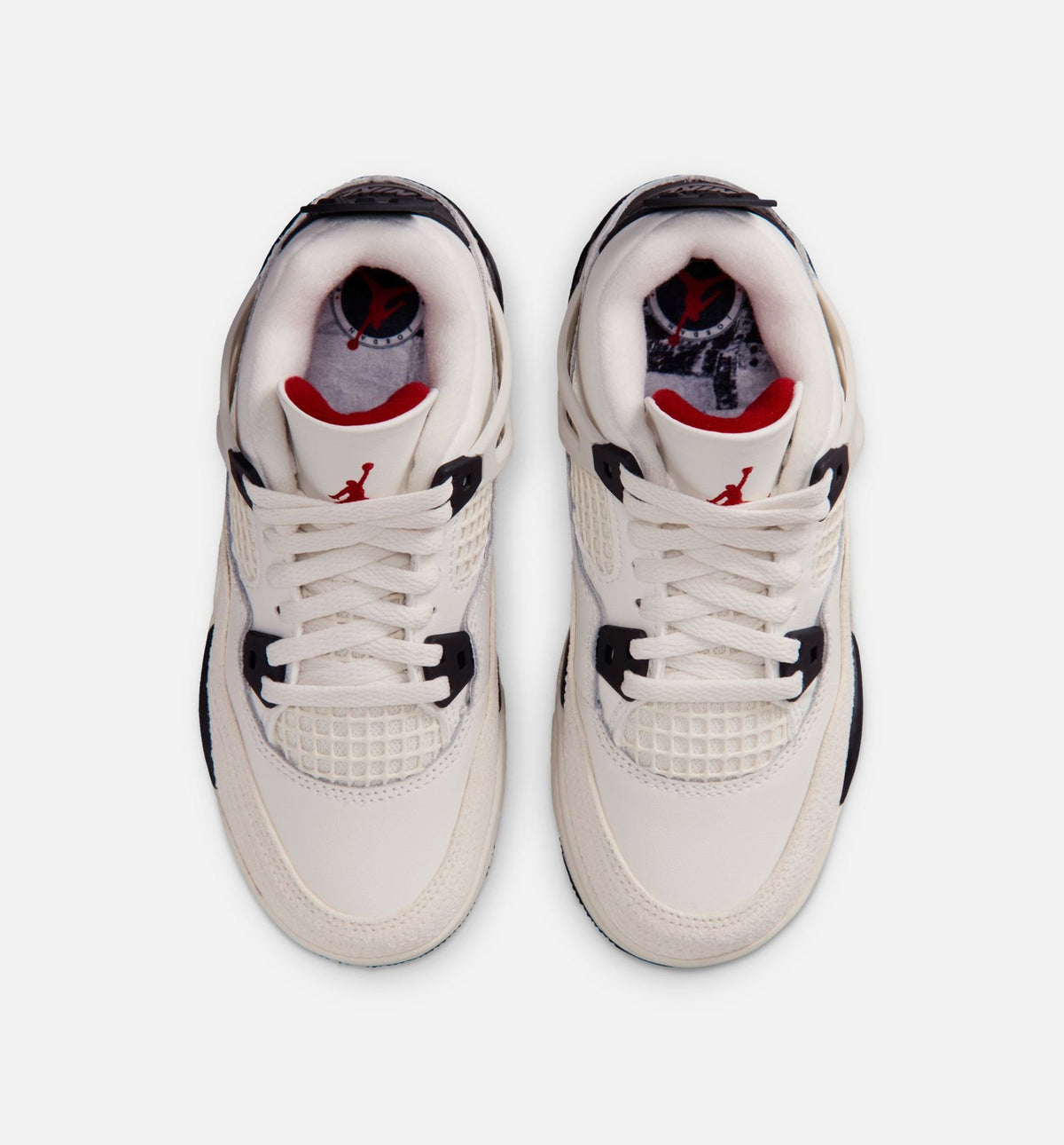 Air Jordan 4 Retro Flight Club Preschool Lifestyle Shoes - Sail/Black/University Red