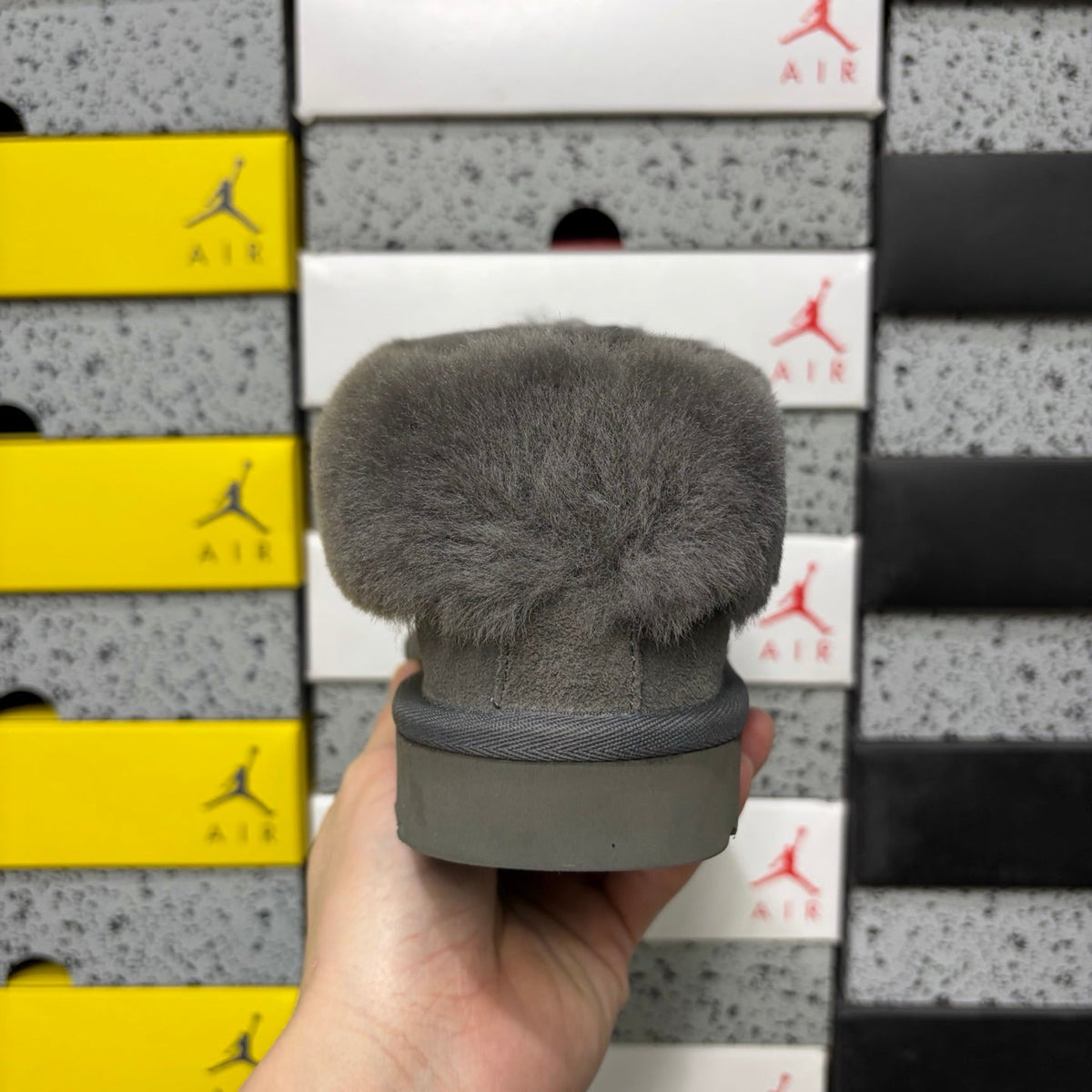 UGG Tazz Slipper – Women’s Suede Clog with Oversized Shearling Cuff in Grey