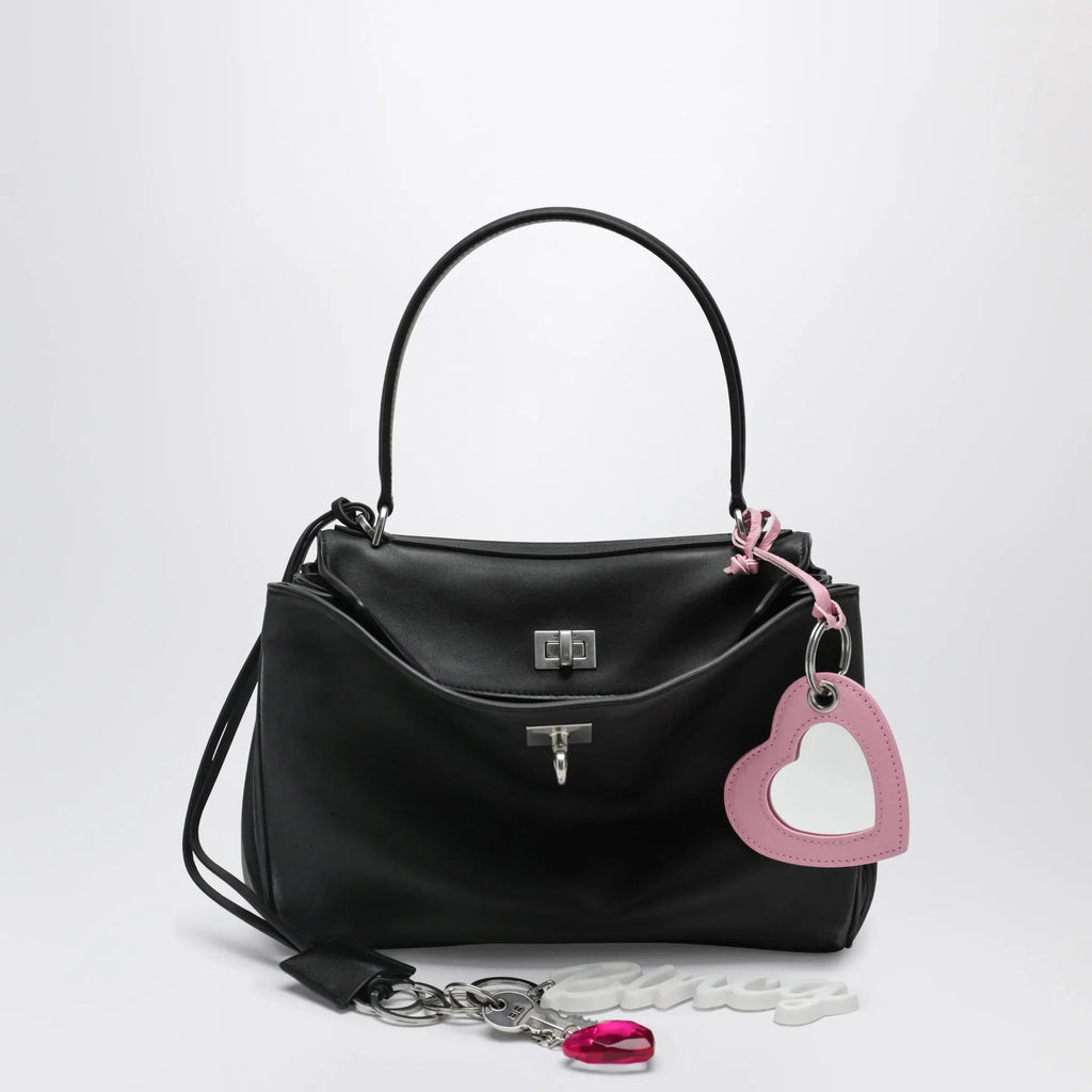 Balenciaga - Small black Rodeo bag in smooth calf leather with charm