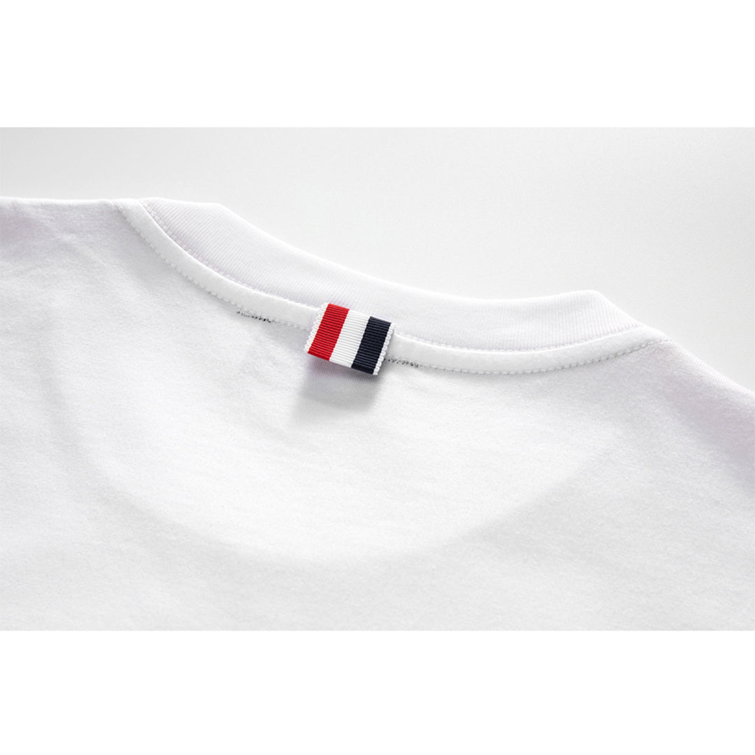 Men's Classic Four-Bar Couple Puppy Dog T-Shirt - 100% Cotton Made in Japan | Thom Browne