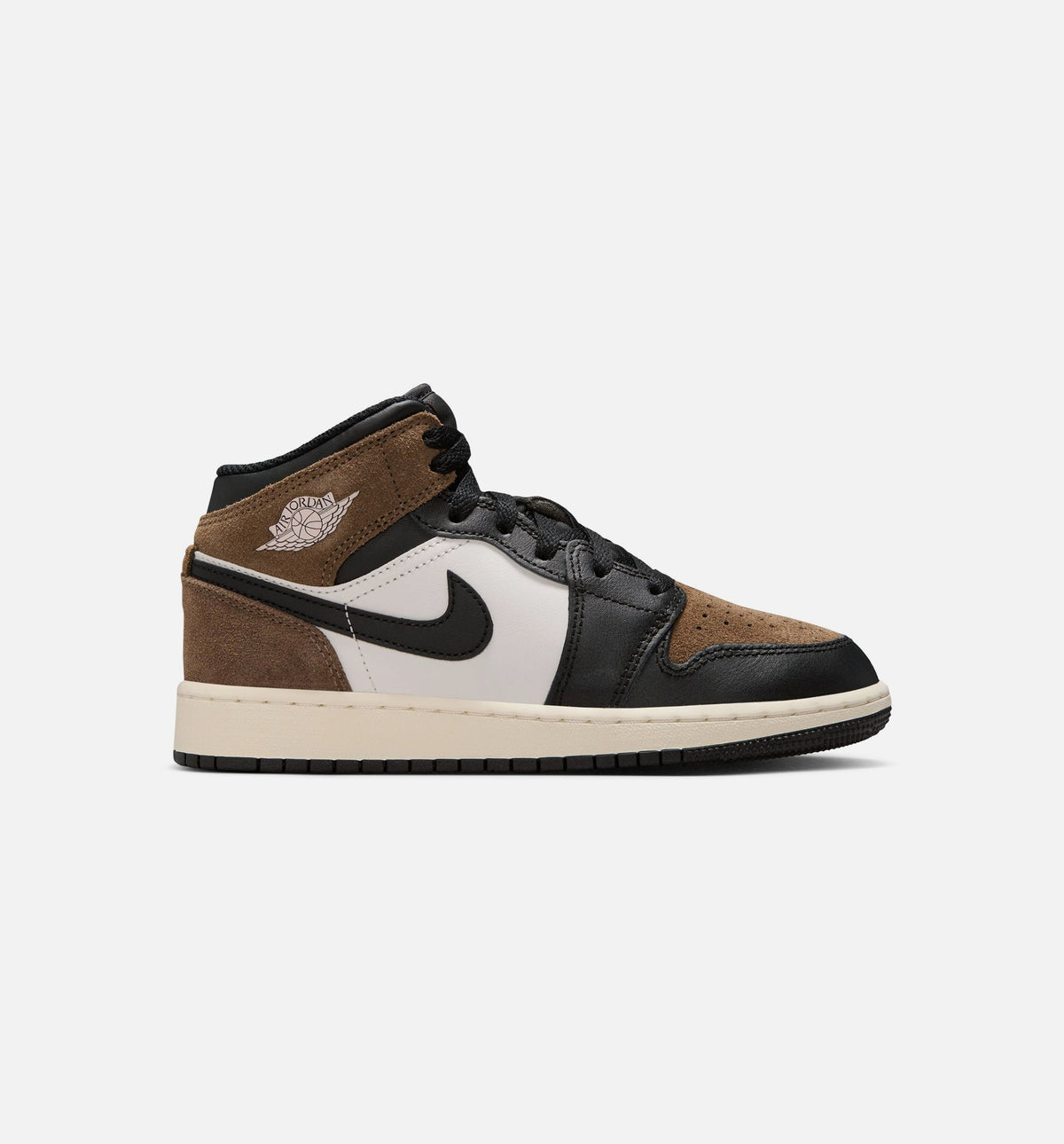 Air Jordan 1 Mid Grade School Lifestyle Shoe - Black/Phantom/University Red/Palomino