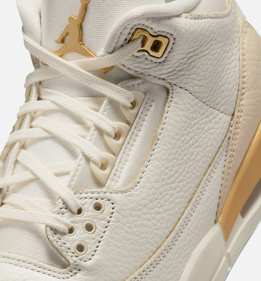 Air Jordan 3 Retro Sail and Pale Ivory – Women's Lifestyle Shoe in Sail/Team Gold/Pale Ivory/Metallic Gold/Ice