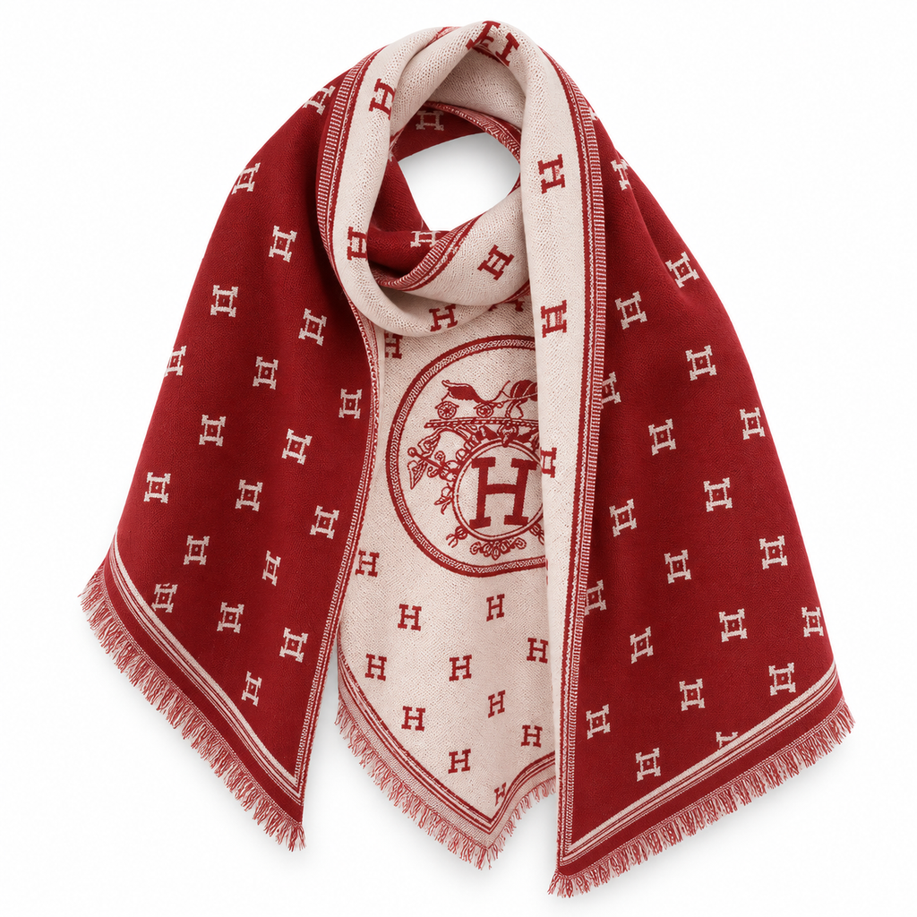 Hermes Style Reversible Equestrian Cape Shawl