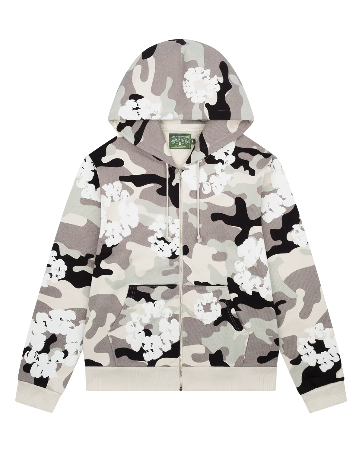 Denim Tears The Cotton Wreath Zip Sweatshirt White Camo