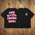 ASSC Black Tee – Pink Brush Print